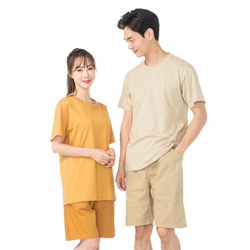 171-170 세트 베이직 찜질복 베이지 황토/사우나/찜질방/안마/마사지/목욕탕/