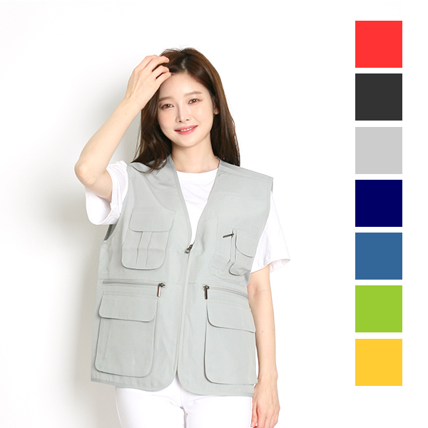 고급 타스란 조끼__ /인쇄/나염/전사/후로피/칼라/자수/단체복/작업복